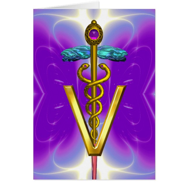 OR CADUCEUS SYMBOLE VÉTÉRINAIRE Purple Fuchsia (Devant)