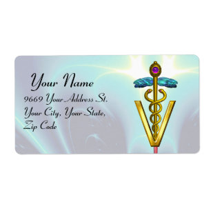 OR CADUCEUS VÉTÉRINAIRE SYMBOLE Bleu Turquoise