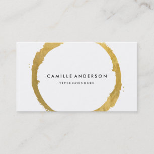 Or chic et carte de visite blanc de cercle