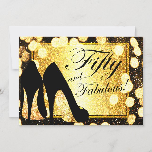 Or cinquante et invitation de l'anniversaire de la (Devant)