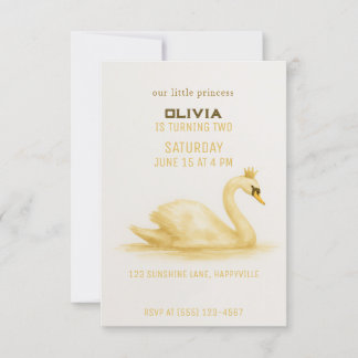 or classe Sweet Swan Princesse invitation d'annive