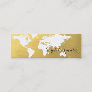 Or   de faux de la carte   du monde élégant