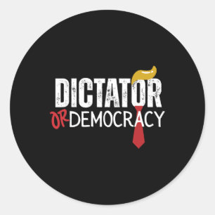 Or Democracy Funny Trump Hair Tie Classic Round Sticker