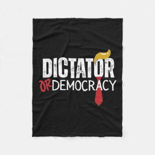Or Democracy Funny Trump Hair Tie  Fleece Blanket