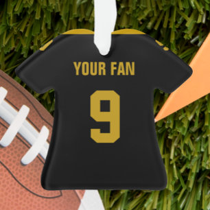 Or du football et ornement noir du Jersey