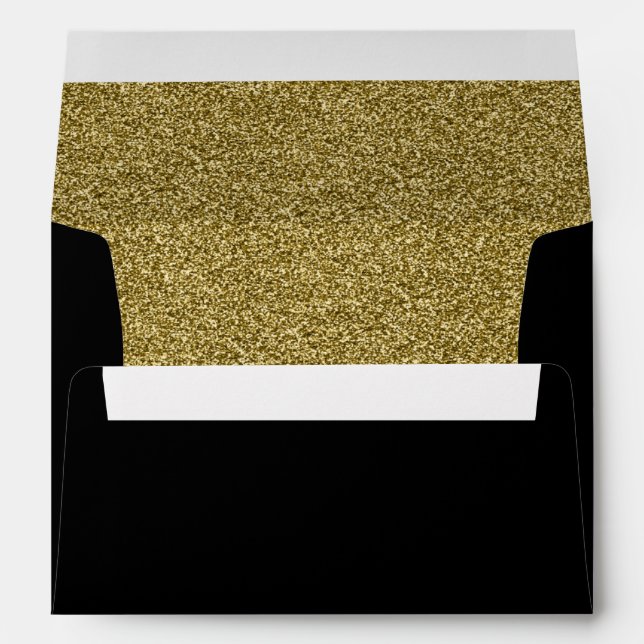 Or élégant et enveloppes noires (Dos (Bas))
