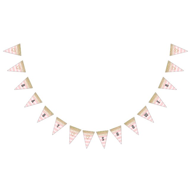 Or et bannière rose de baby shower (Tout)
