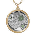 Or et bijoux verts de collier de Noël