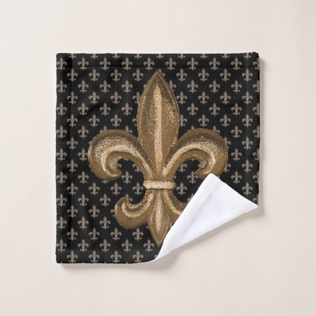 Or et bronze Fleur de Lis (Gant de toilette)