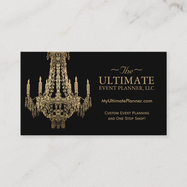 Or et cartes de visite noirs de lustre (Devant)