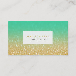 Or et cartes turquoises de coiffeur de parties