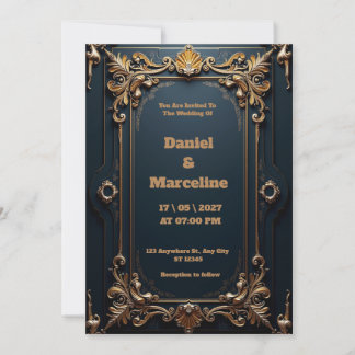 Or et Faire-part de mariage argent de luxe