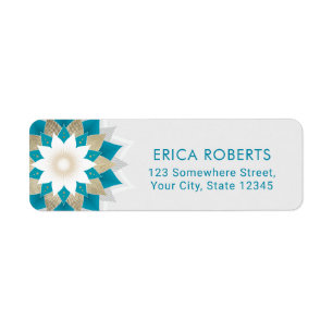 Or et mandala turquoise de fleur de Lotus élégan