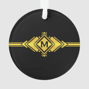 Or et monogramme noir de ceinture d'art déco