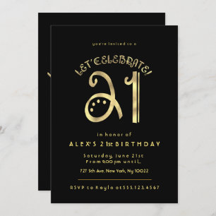 Or et noir, 21èmes invitations d'anniversaire