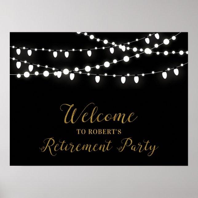 Or et noir | Affiche de bienvenue du parti de retr (Devant)