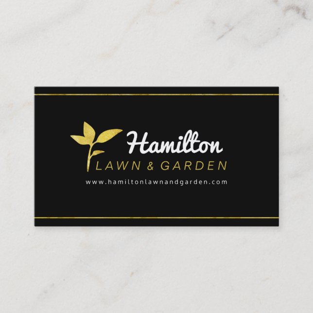 Or et noir aménageant des cartes de visite en parc (Devant)
