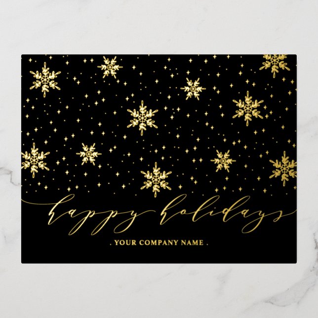 Or et noir | Carte postale Foil de Noël (Recto)
