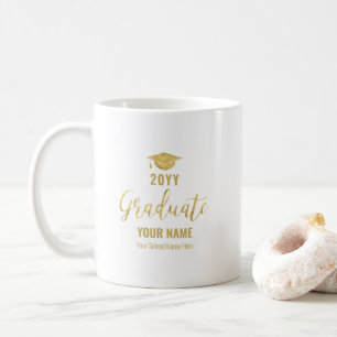 Or et noir   Mug Cadeaux Moderne 2022 Graduation