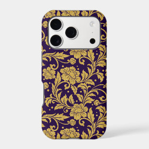 Or et pourpre damassé floral vintage