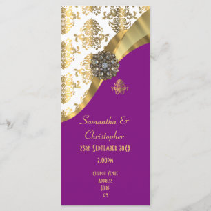 Or et programme pourpre de mariage d'église de