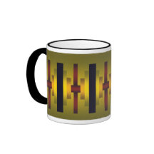 Or et tasse de café industrielle rouge de regard