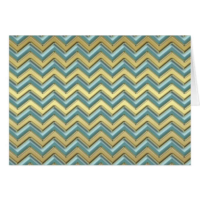 Or et Turquoise Motif Chevron (Devant horizontal)