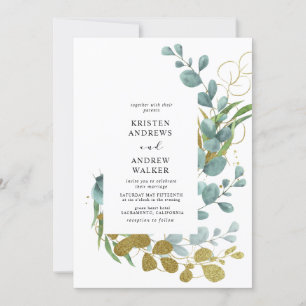 or eucalyptus faire-part de mariage de verdure