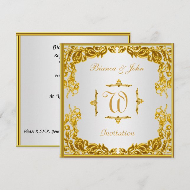 Or faire-part de mariage (Devant / Derrière)