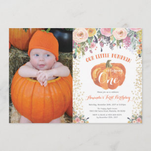 Or floral de première invitation d'anniversaire de