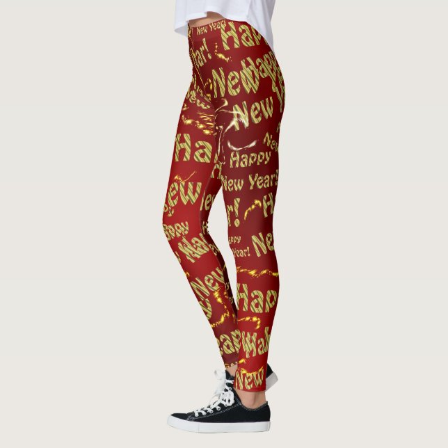 or happy new years texte en rouge leggings (Gauche)