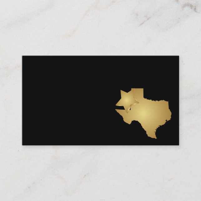 Or métallique de carte de visite d'état du Texas (Devant)