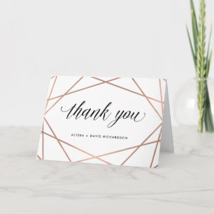 Or minimaliste moderne Rose sur blanc   Merci