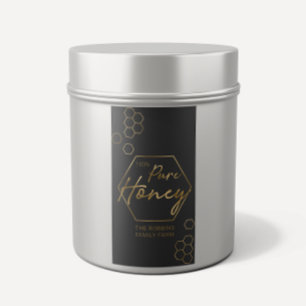 Or moderne 100% Pure Miel Jar Étiquette Apiary Nom