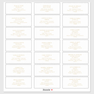 Or moderne   Sticker d'adresse du Mariage blanc