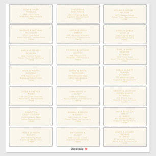Or moderne   Sticker d'adresse du Mariage de crème