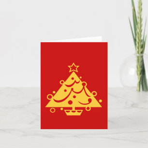 or noël arbre design graphique carte rouge