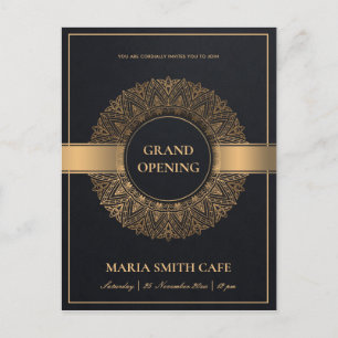 OR NOIR ORNATE MANDALA GRAND OUVERTURE INVITATION