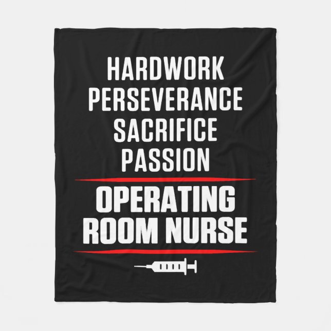 OR Operating Room Nurse Hardwork Nursing RN Fleece Blanket (Front)