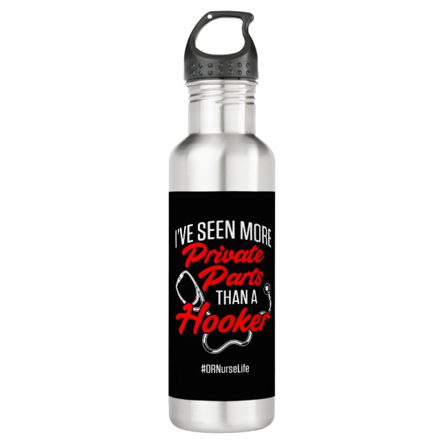 OR Operating Room Nurse Seen Nursing RN graphic 710 Ml Water Bottle (Front)