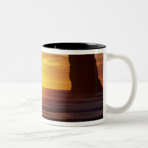 OR, Oregon Coast, Cannon Beach, seastacks at 2 Two-Tone Coffee Mug