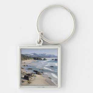 OR, Oregon Coast, Ecola State Park, Crescent 2 Keychain