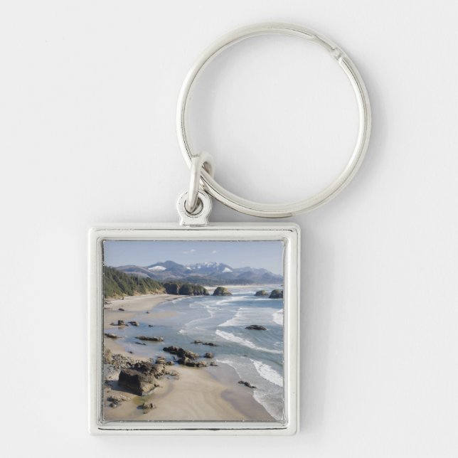OR, Oregon Coast, Ecola State Park, Crescent 2 Keychain (Front)