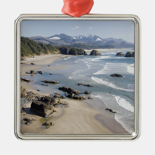 OR, Oregon Coast, Ecola State Park, Crescent 2 Metal Ornament (Front)