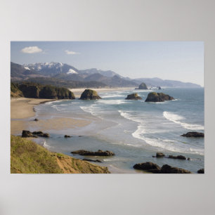 OR, Oregon Coast, Ecola State Park, Crescent Poster