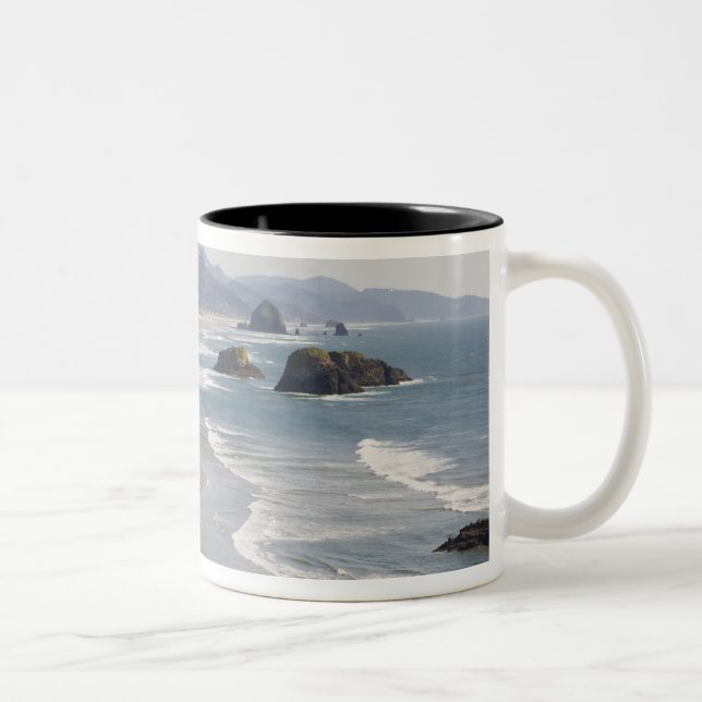 OR, Oregon Coast, Ecola State Park, Crescent Two-Tone Coffee Mug (Right)