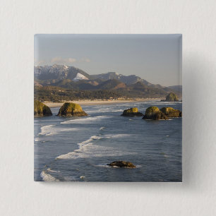 OR, Oregon Coast, Ecola State Park, view of 2 Inch Square Button