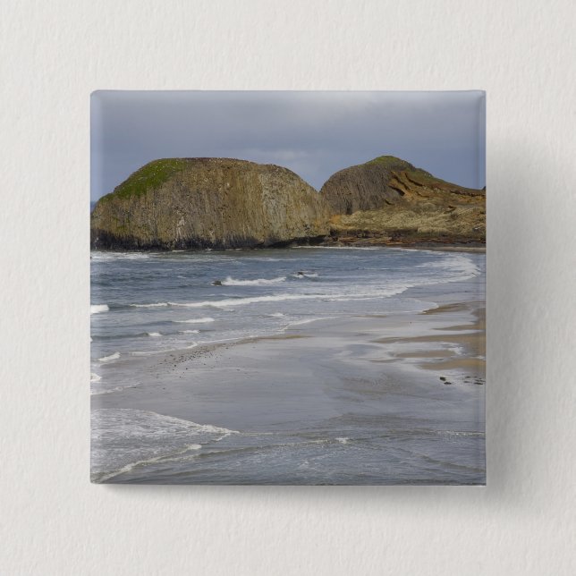OR, Oregon Coast, Seal Rock State Park, 2 Inch Square Button (Front)