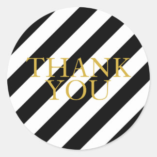Or rayé merci autocollants