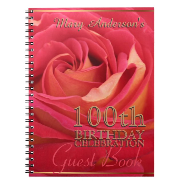 or rose 100e anniversaire Célébration Livre d'or (Devant)